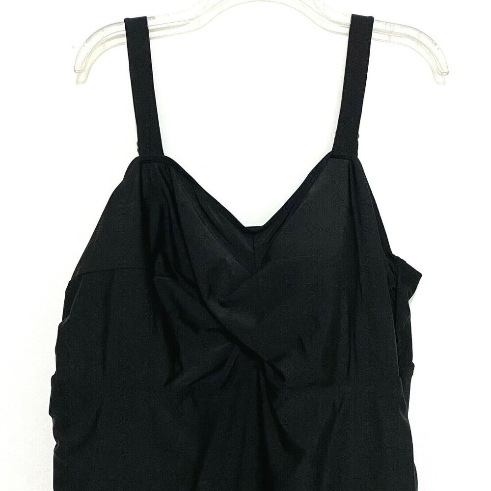 Merona One Piece Skirted‎ Swimsuit Womens 26W Black Vacation Cruisewear Poolside